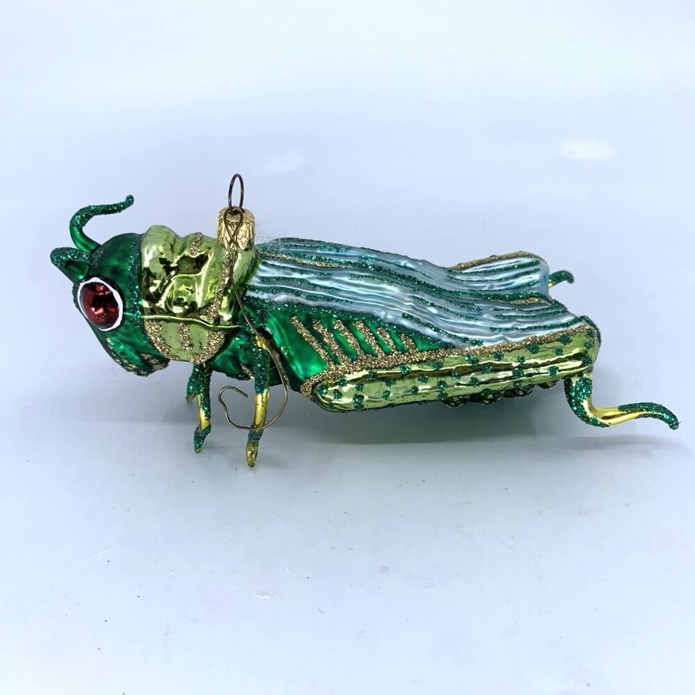 Whitehurst Grasshopper Hand Blown Fantasy Glass Ornament 5.75" Boxed Vtg Imports - Picture 3 of 13